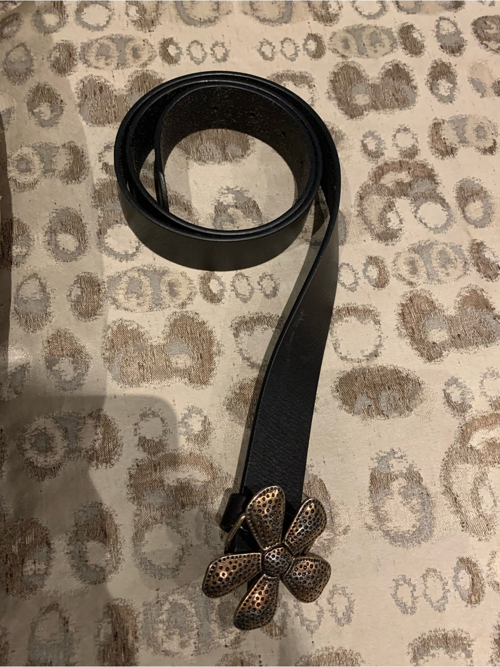 Silpada Black Leather Flower Buckle Belt - Picture 13 of 14